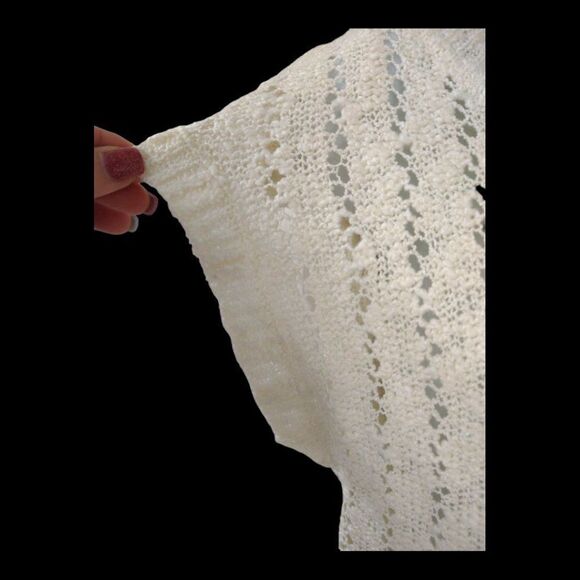 Charolette Russe Cream Knit‎ Sweater Top with Drawstring Hem Size Large  NWOT - Picture 6 of 7